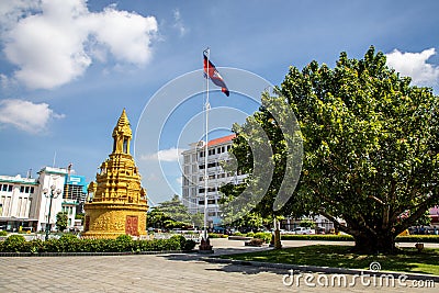 Buddhist Stupa in Phnom Penh Editorial Stock Photo