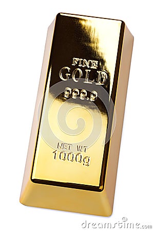 Gold bullion bar Stock Photo