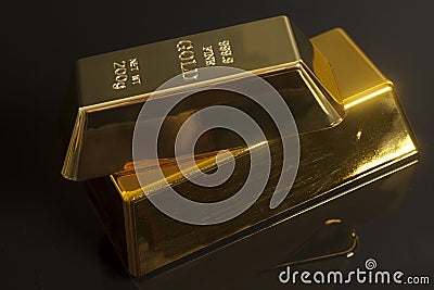 Gold bullion Stock Photo