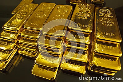 Gold bullion Editorial Stock Photo