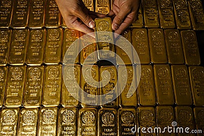 Gold bullion Stock Photo