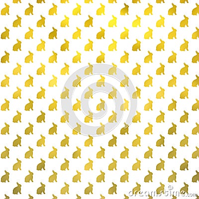 Gold Bunny Faux Foil Background Bunnies Pattern Stock Photo