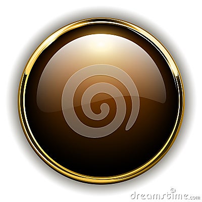 Gold button Vector Illustration