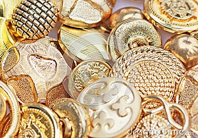 Gold Buttons Stock Photo