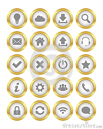 Gold buttons Vector Illustration