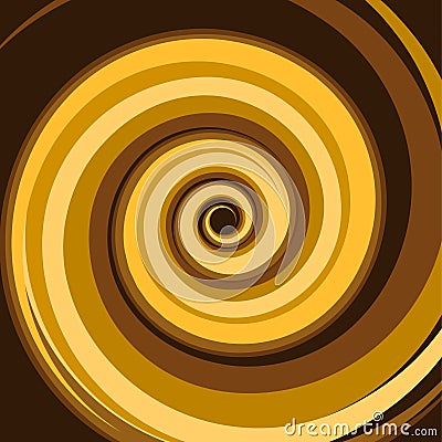 Gold Caramel Colored Twirl Spiral. Abstract Background. Vector Vector Illustration