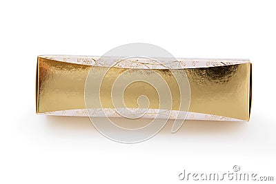 Gold cardboard box Stock Photo