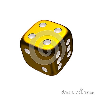 Gold casino dice Stock Photo