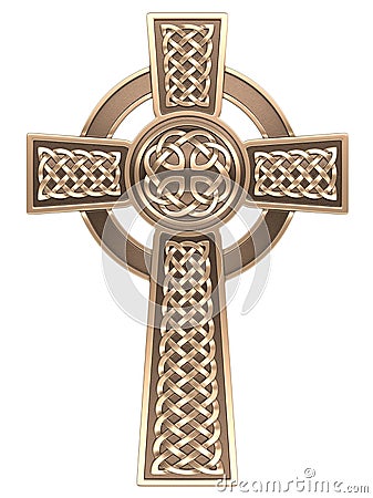 Gold Celtic cross Stock Photo