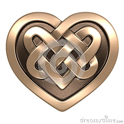 Gold Celtic heart Stock Photo