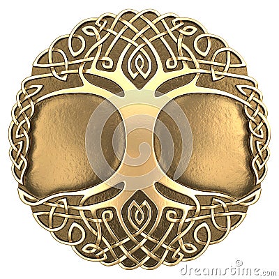 Gold Celtic tree Stock Photo