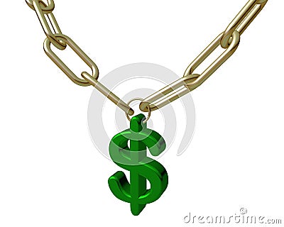 Gold chain bling on white Stock Photo
