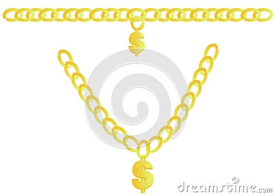 Gold Chain - Illustration Vector Illustration