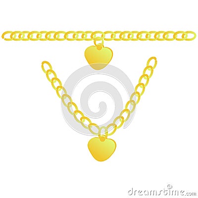 Gold Chain - Illustration Vector Illustration