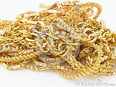 Gold chains Stock Photo