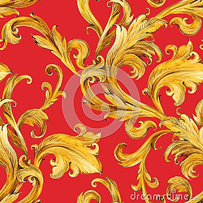 Gold chains seamless pattern. luxury illustration. golden love design. luxury jewelry. Cartoon Illustration