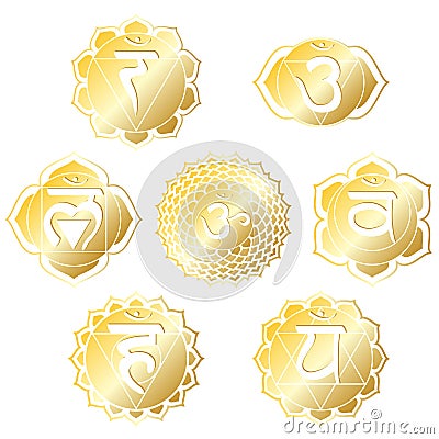 Gold Chakras Vector Illustration