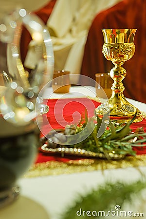 Gold chalice Stock Photo