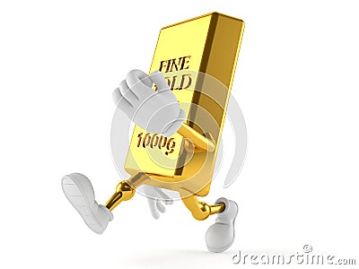 Gold character running Stock Photo