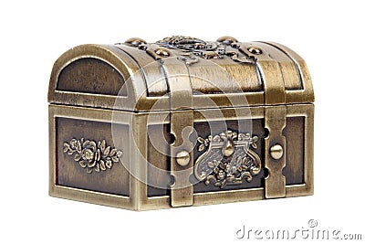 Gold chest closed Stock Photo