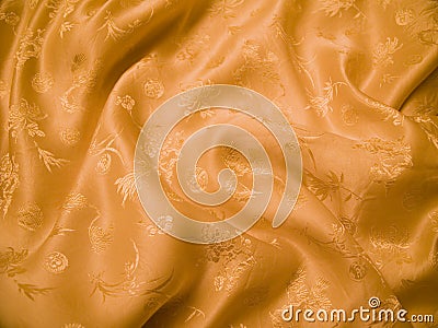 Gold Chinese Silk Stock Photo