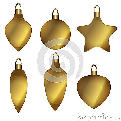 Gold Christmas Ball Vector Illustration