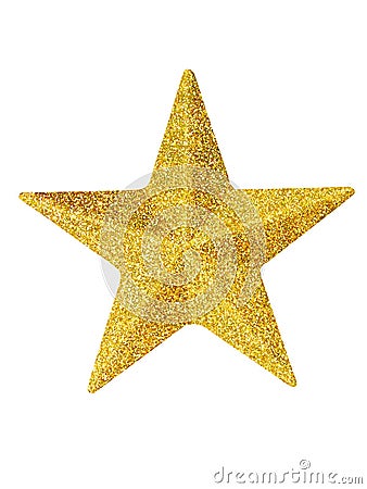 Gold Christmas star on white Stock Photo