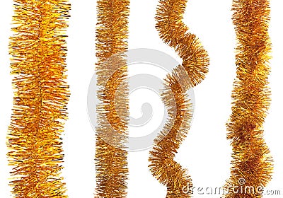 Gold Christmas tinsel Stock Photo