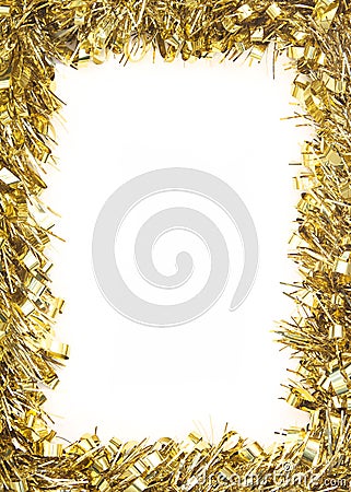 Gold Christmas tinsel garland Stock Photo