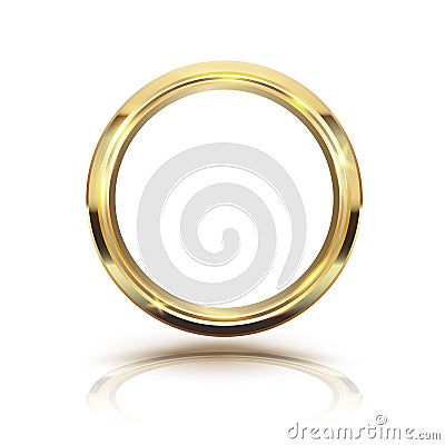 Gold circle isolate on white background. Vector Illustration