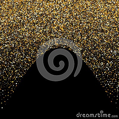 Gold Circle Isolated Black Background. Effect Vector Illustration