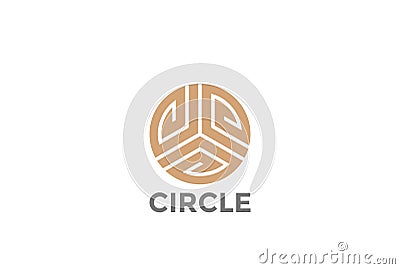 Gold Circle luxury fashion infinity Loop Logo desi Vector Illustration