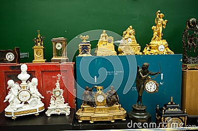 Gold clocks book from the Mezhyhya Ukraine Editorial Stock Photo