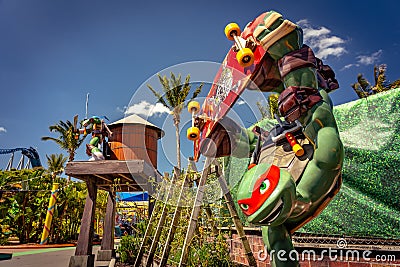 Gold Coast, Queensland, Australia - Ninja turtles ride at Seaworld theme park Editorial Stock Photo