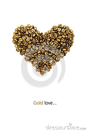 Gold coffee heart Stock Photo