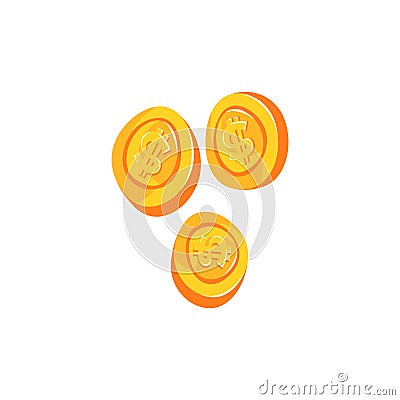 Gold coin with dollar sign cartoon vector illustration Vector Illustration