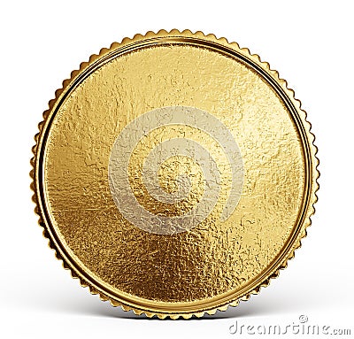 gold coin sign isolated on a white backgrond. Cartoon Illustration