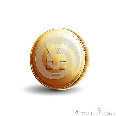 Gold coin yen Vector Illustration