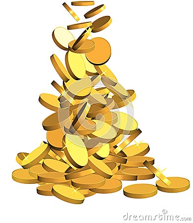 Gold coins Cartoon Illustration