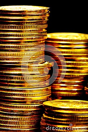 Gold coins Stock Photo