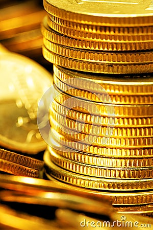 Gold coins Stock Photo