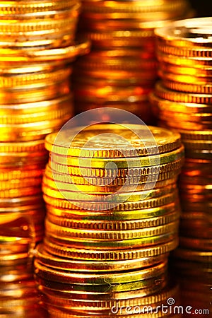 Gold coins Stock Photo