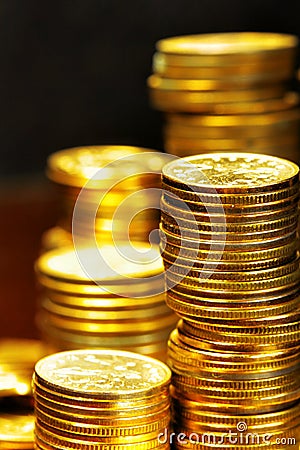 Gold coins Stock Photo