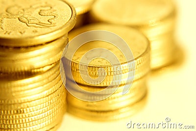 Gold coins close-up Stock Photo