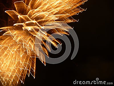 Gold colored blur on a black background Stock Photo