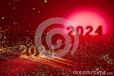 2024 gold colored numbers Stock Photo