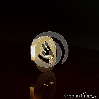 Gold Comet falling down fast icon isolated on brown background. Minimalism concept. 3d illustration 3D render Cartoon Illustration