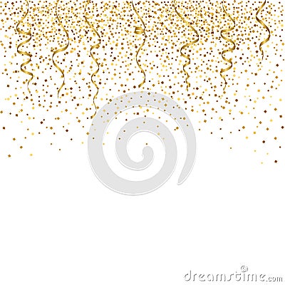 Gold confetti celebration. Vector golld background Vector Illustration