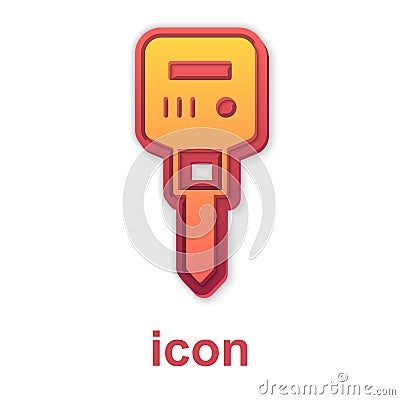 Gold Construction jackhammer icon isolated on white background. Vector Vector Illustration