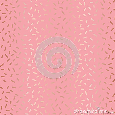 Gold copper foil on pink sprinkle repeat pattern Vector Illustration